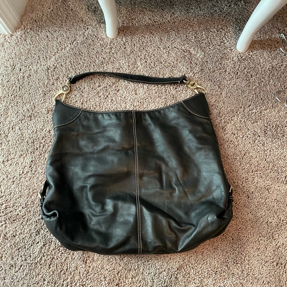 Doone and Burke black leather satchel